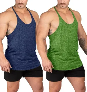 Stringer Bodybuilding Tank Tops Low Cut Off Gym Workout Training Stretch Polyester Quick Dry T Shirts