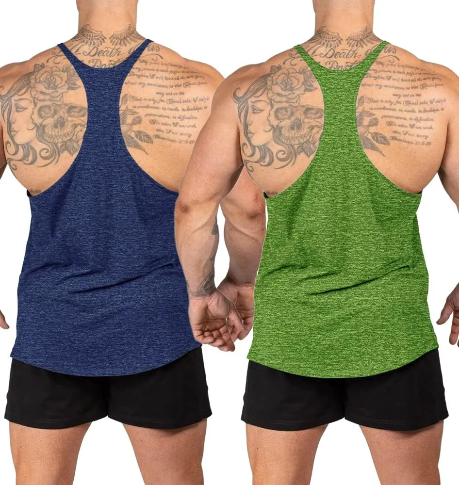 Stringer Bodybuilding Tank Tops Low Cut Off Gym Workout Training Stretch Polyester Quick Dry T Shirts