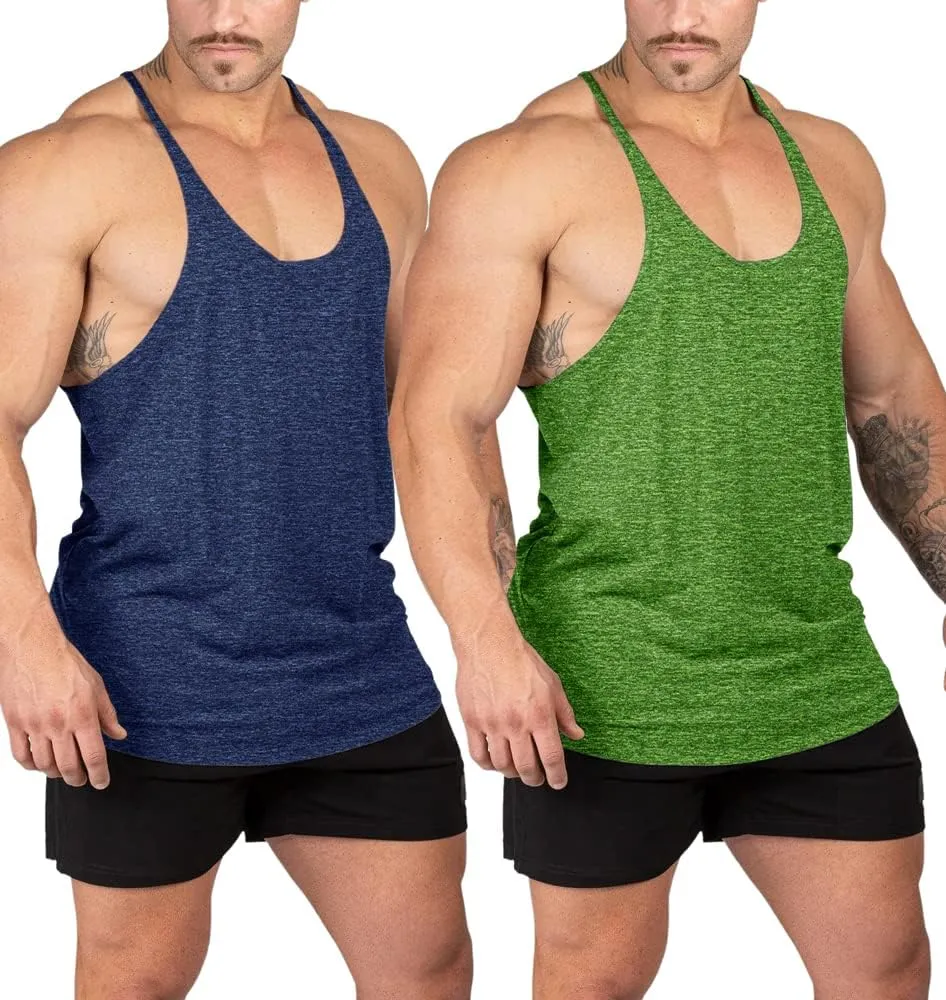 Stringer Bodybuilding Tank Tops Low Cut Off Gym Workout Training Stretch Polyester Quick Dry T Shirts