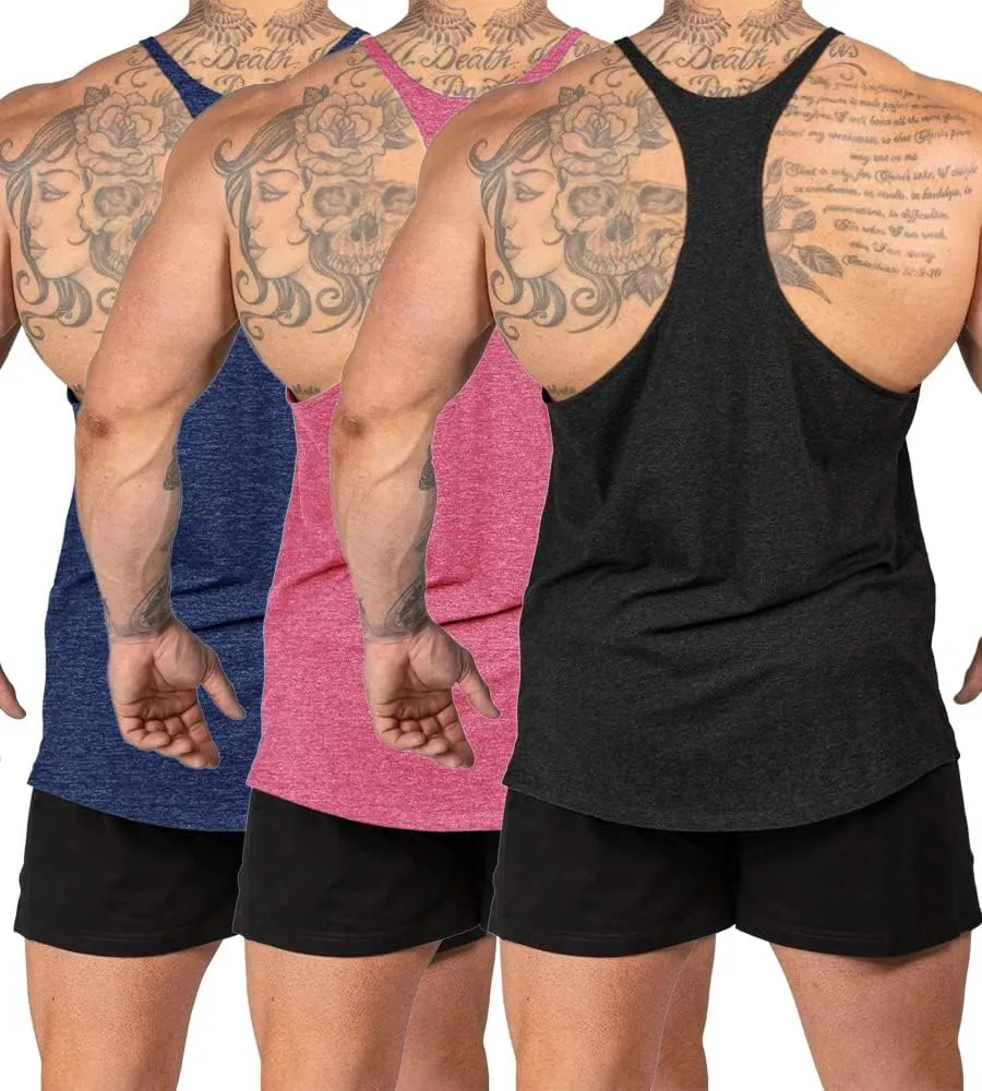 Stringer Bodybuilding Tank Tops Low Cut Off Gym Workout Training Stretch Polyester Quick Dry T Shirts