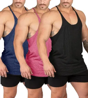 Stringer Bodybuilding Tank Tops Low Cut Off Gym Workout Training Stretch Polyester Quick Dry T Shirts