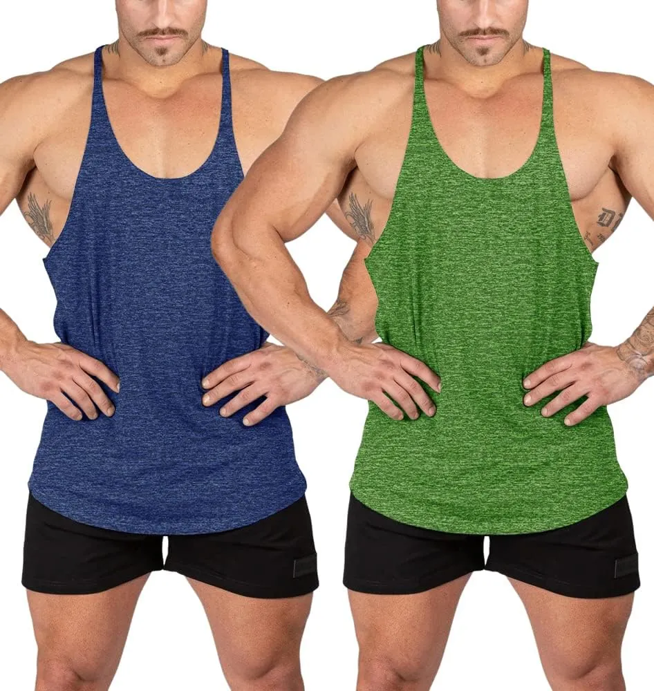 Stringer Bodybuilding Tank Tops Low Cut Off Gym Workout Training Stretch Polyester Quick Dry T Shirts