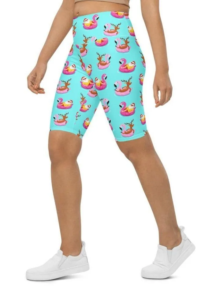 Summer Vibe Christmas Biker Shorts