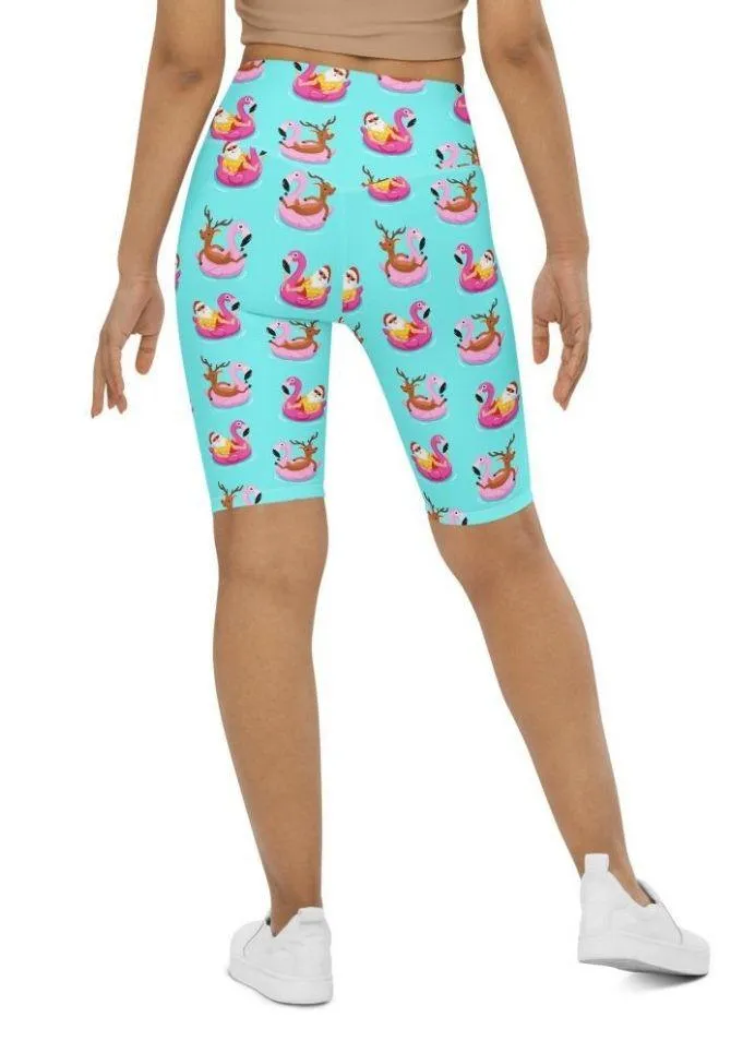 Summer Vibe Christmas Biker Shorts