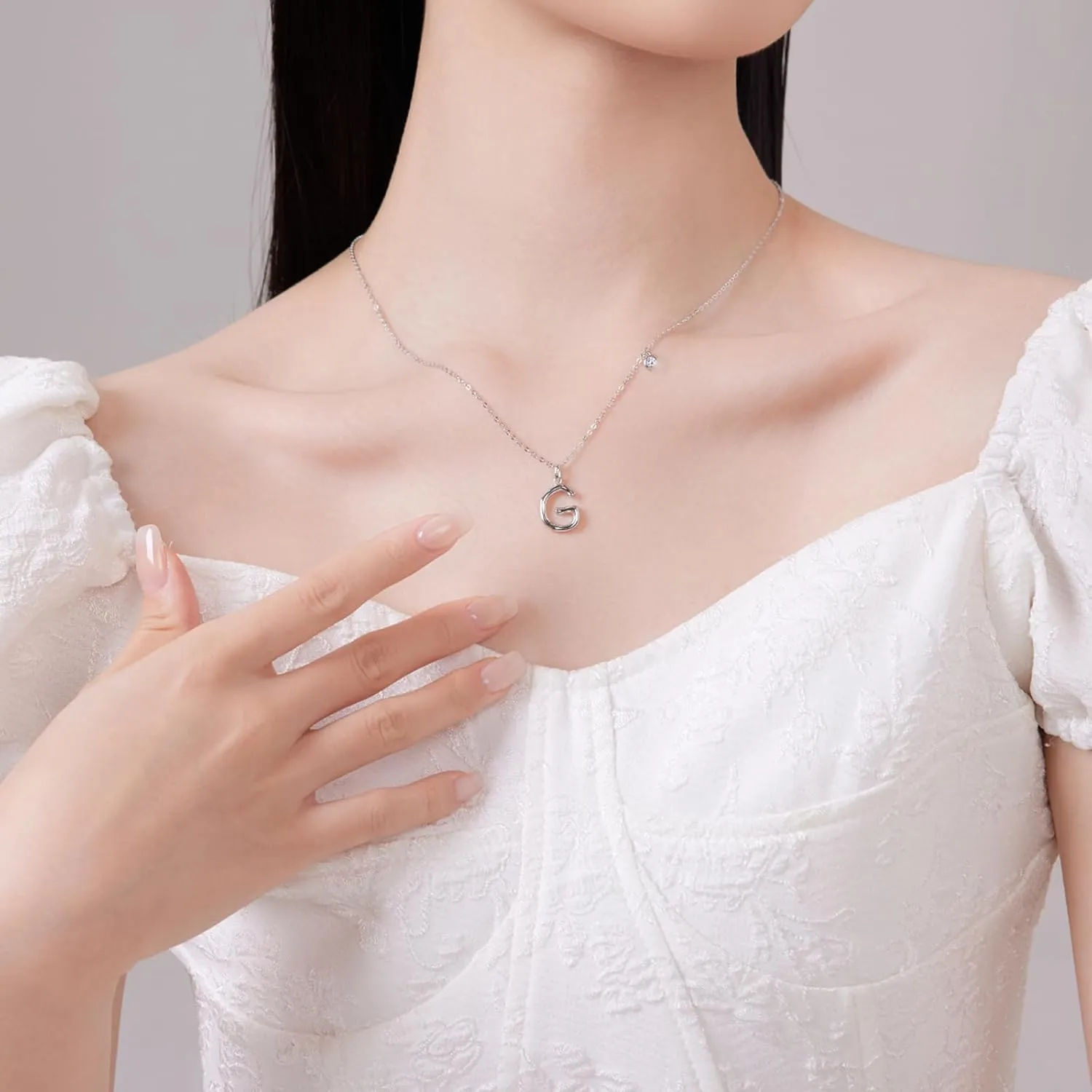 SUNFEEL Initial Necklaces for Women, Sterling Silver Initial Necklace, Dainty Jewelry