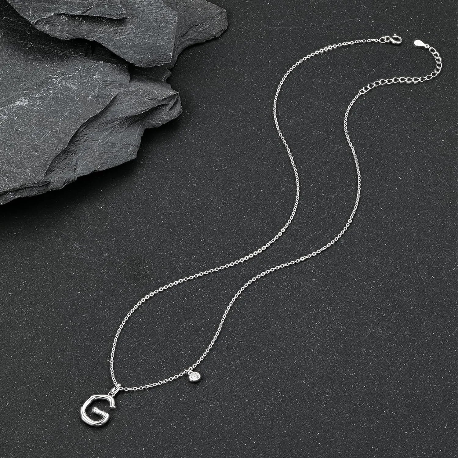 SUNFEEL Initial Necklaces for Women, Sterling Silver Initial Necklace, Dainty Jewelry