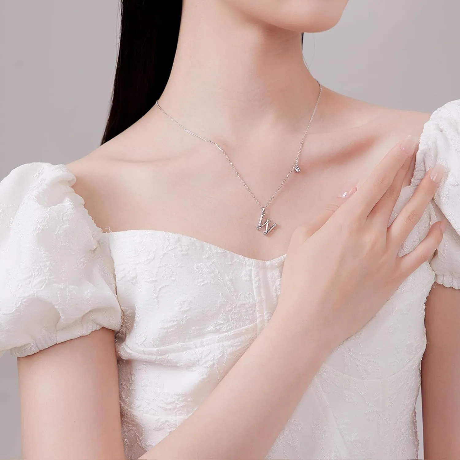 SUNFEEL Initial Necklaces for Women, Sterling Silver Initial Necklace, Dainty Jewelry