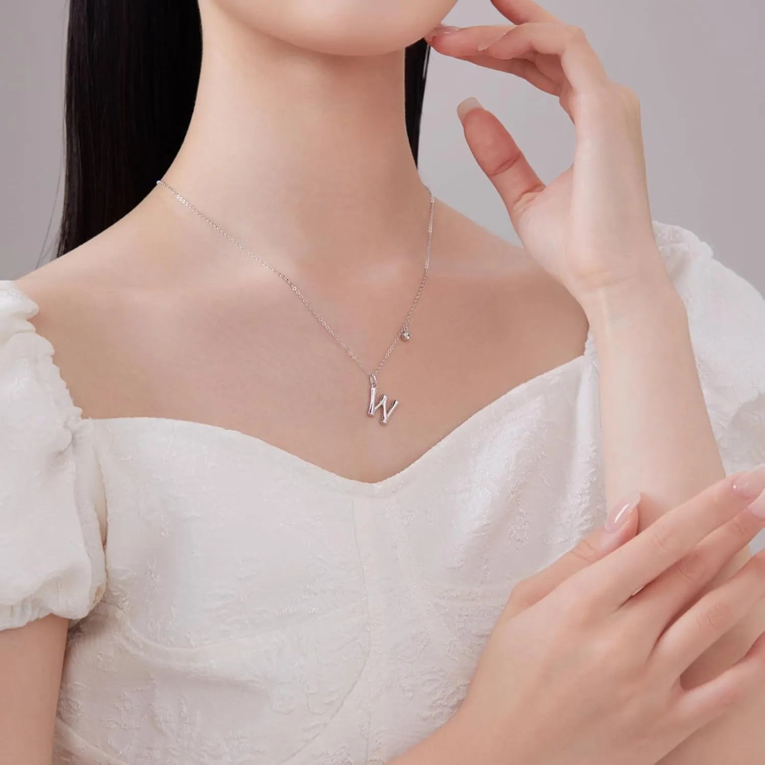 SUNFEEL Initial Necklaces for Women, Sterling Silver Initial Necklace, Dainty Jewelry