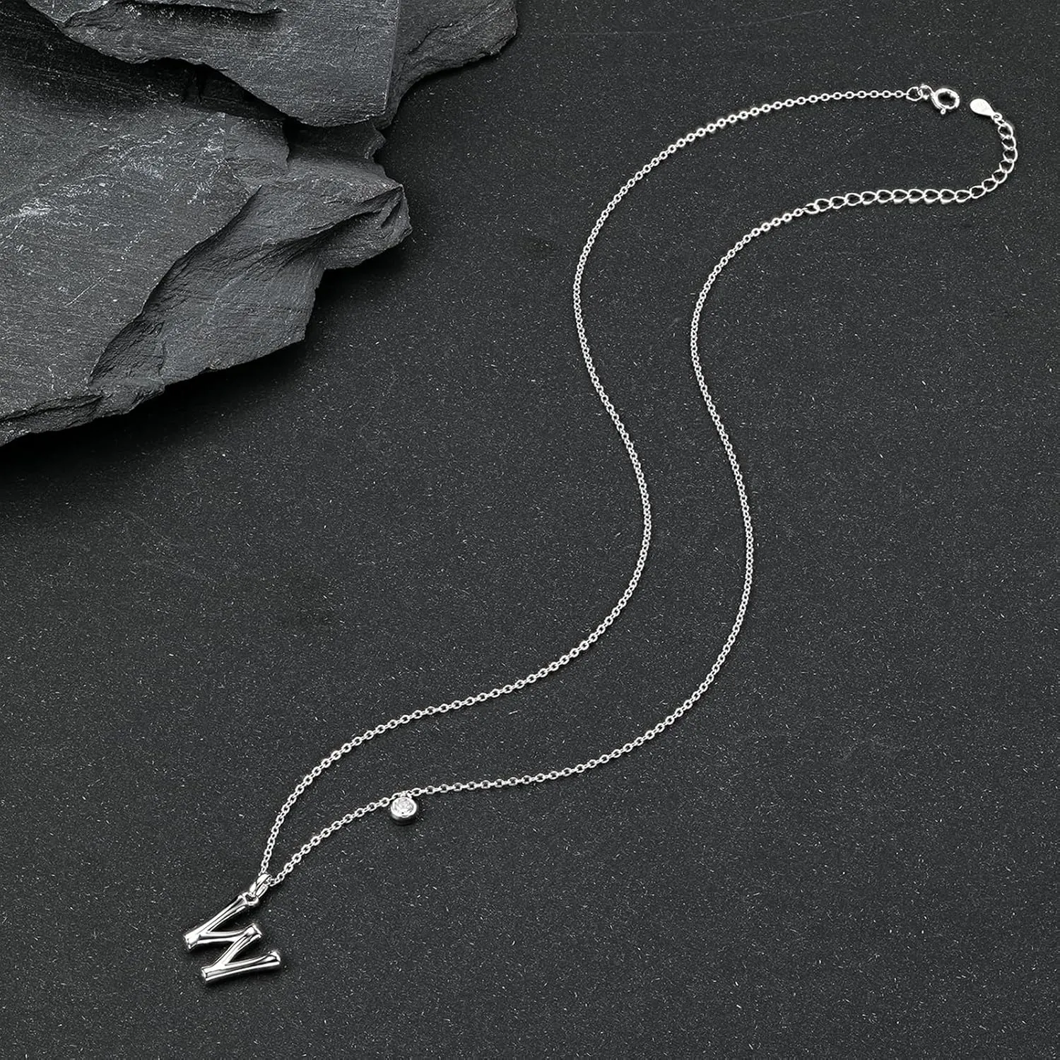 SUNFEEL Initial Necklaces for Women, Sterling Silver Initial Necklace, Dainty Jewelry