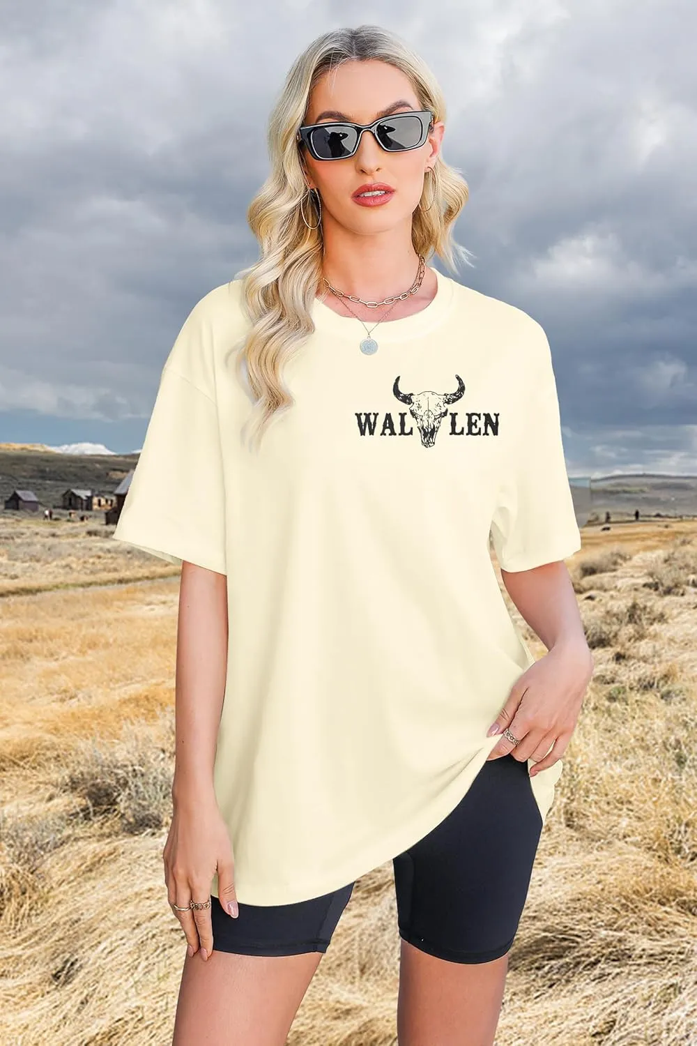 SUPEYA Cowgirl T Shirts Women Im The Problem Shirt Western Retro Cow Skull Graphic Tee Top Country Music Short Sleeve Tops