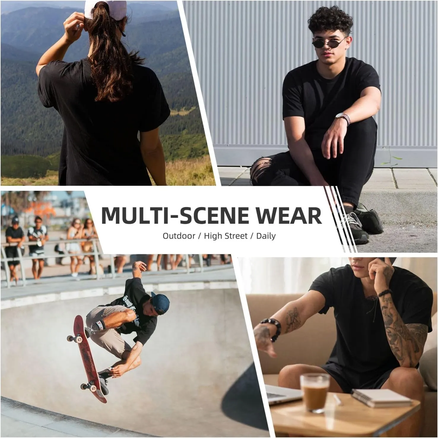 T Shirt Man's Wash Cotton Loose Crew Neck Short Sleeve Streetwear Basic Tops