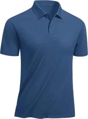 TACVASEN Polo Shirts for Men Short Sleeve Quick-Dry Breathable Pique Golf Polo Solid Cotton Polo T-Shirts