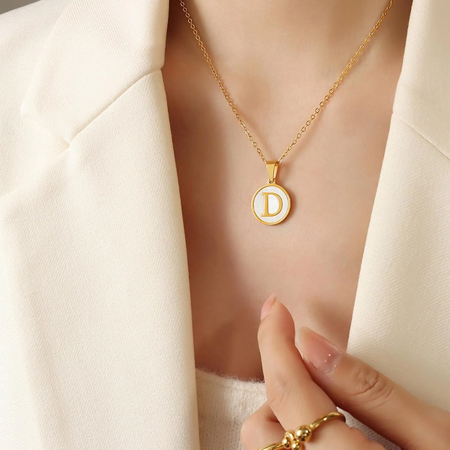 TAIKULE Initial Necklaces for Women Trendy, Gold Plated Letter A-Z Pendant Necklace Huge Initial Necklace Personalized for Women Teen Girls Gold Layered Necklaces for Women Jewelry Gifts