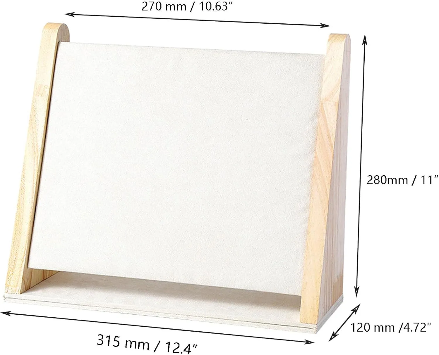 TANG SONG Single-layer Wood Flannelette Soft Mat Multiple Necklace Display Stand Necklace Chains Organizer Holder for Home (Beige)