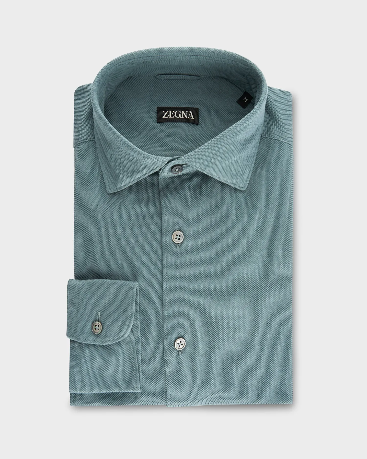 Teal Cotton Pique Shirt