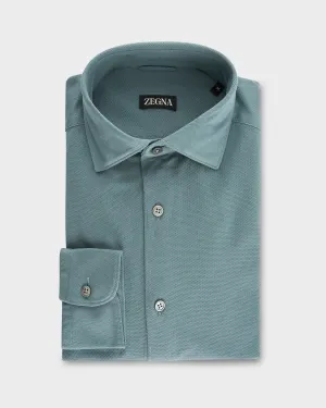 Teal Cotton Pique Shirt
