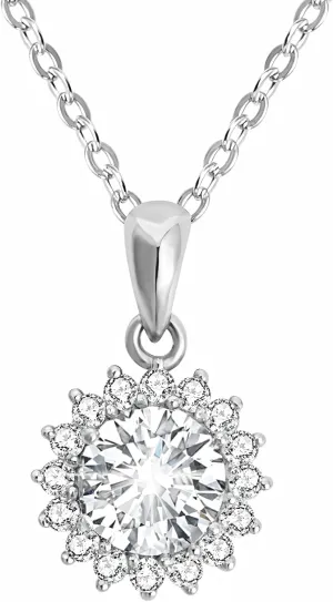 TFT Necklaces For Women Moissanite Diamond Crystal Silver Jewelry Sunflower Necklace