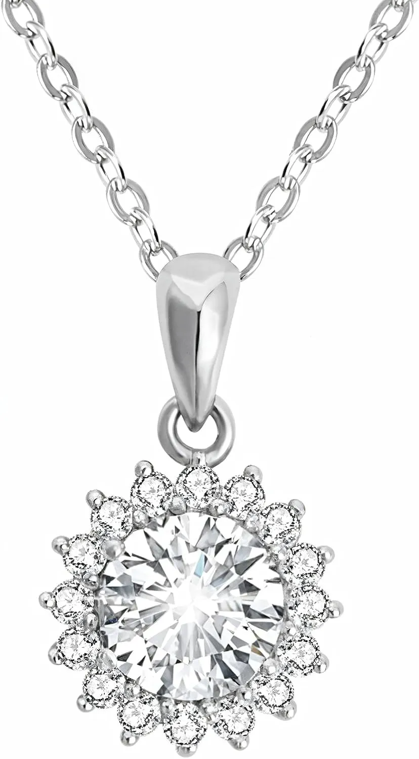 TFT Necklaces For Women Moissanite Diamond Crystal Silver Jewelry Sunflower Necklace