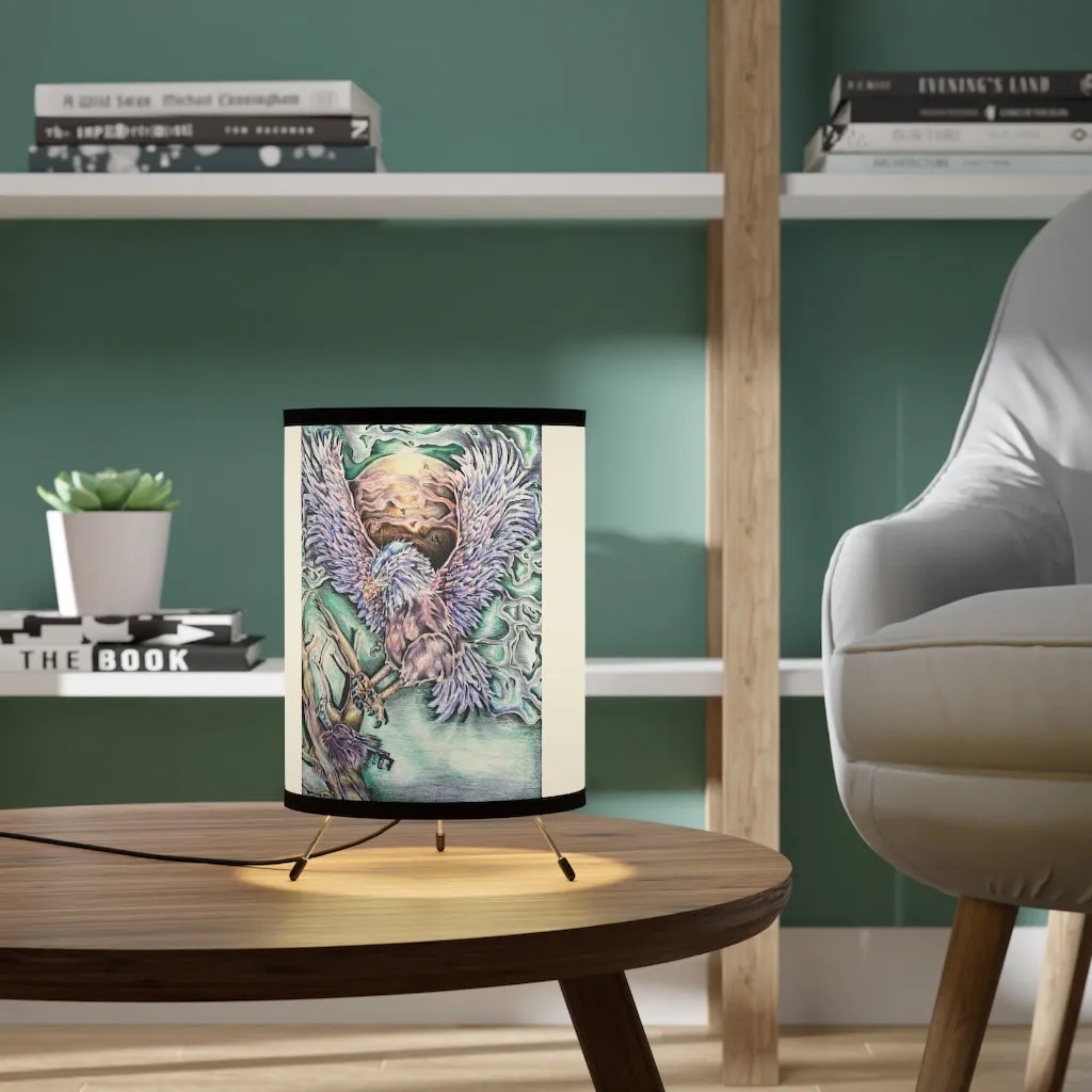 The Key Tripod Lamp with High-Res Printed Shade, US/CA plug
