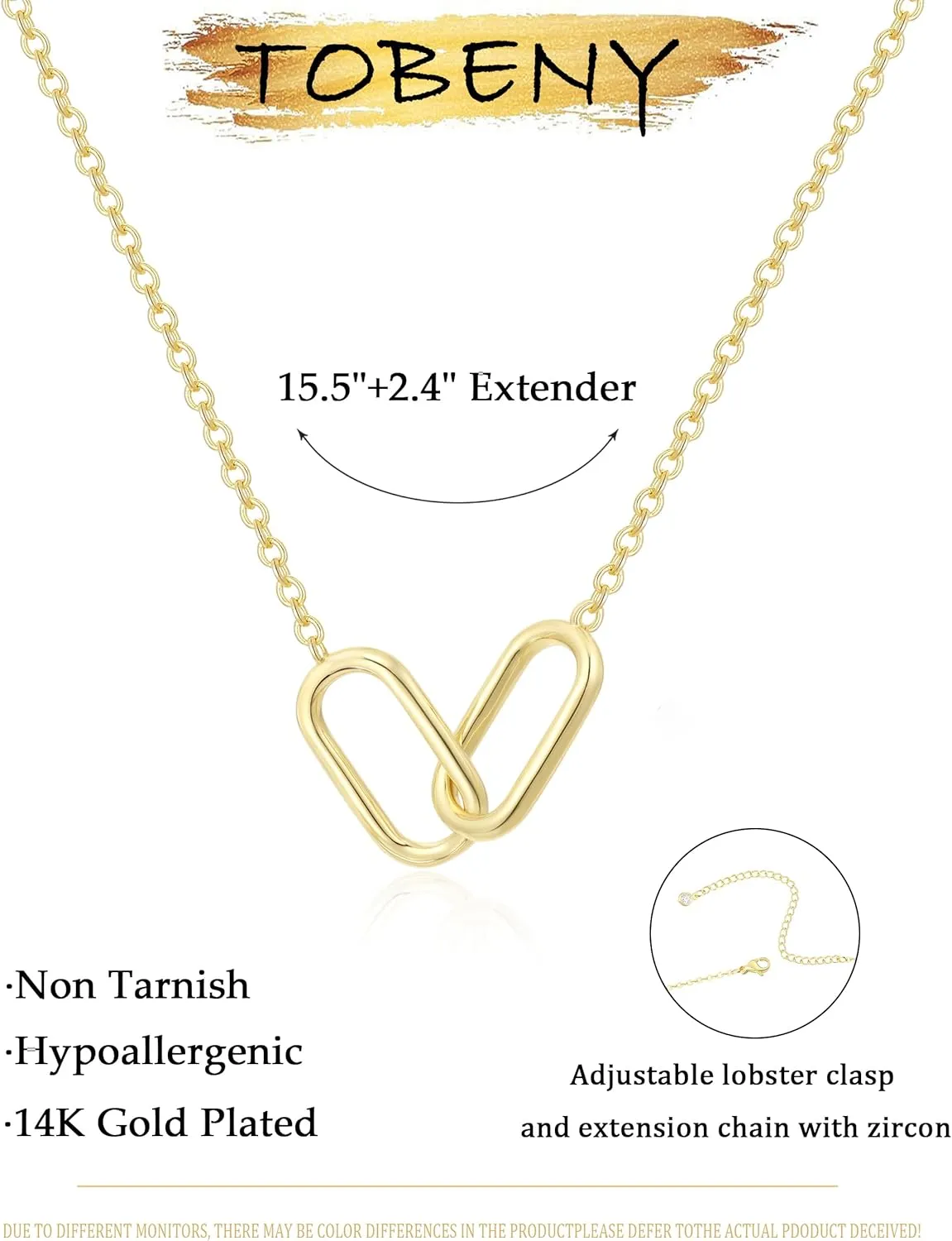 TOBENY Gold Necklace for Women Trendy 14K Gold Plated Dainty Bow Heart Cross Pendant Necklaces Cute Simple Pearl Diamond Paperclip Butterfly Italian Horn Choker Necklaces for Women Gift Jewelry