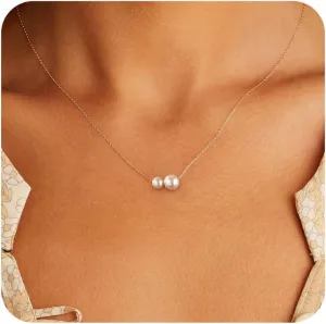 TOBENY Gold Necklace for Women Trendy 14K Gold Plated Dainty Bow Heart Cross Pendant Necklaces Cute Simple Pearl Diamond Paperclip Butterfly Italian Horn Choker Necklaces for Women Gift Jewelry