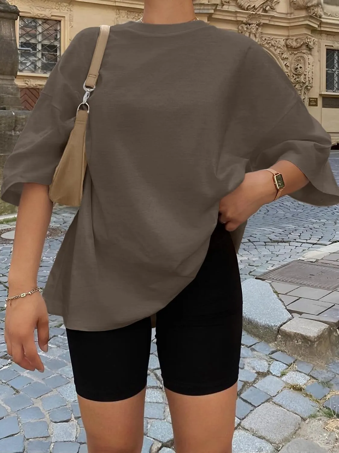 Trendy Queen Womens Oversized Summer T Shirts Fashion Workout Plus Size Tops Short Sleeve Beach Vacation Gym Clothes 2025