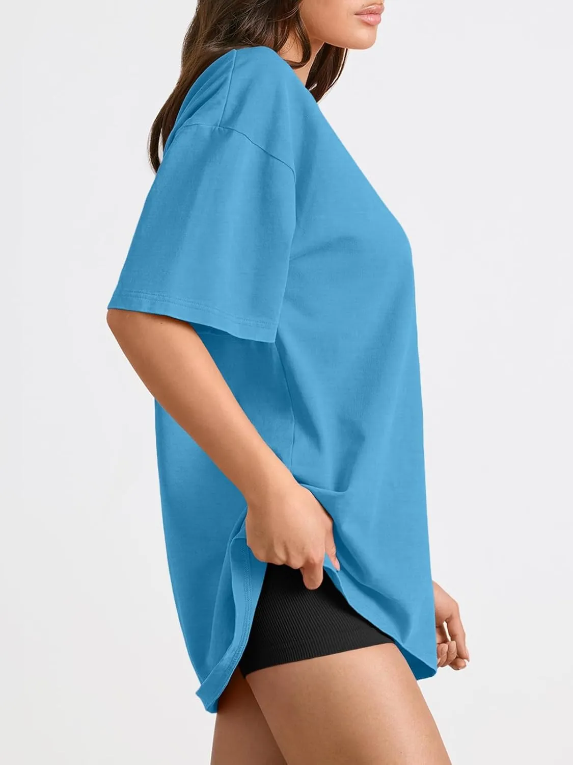 Trendy Queen Womens Oversized Summer T Shirts Fashion Workout Plus Size Tops Short Sleeve Beach Vacation Gym Clothes 2025