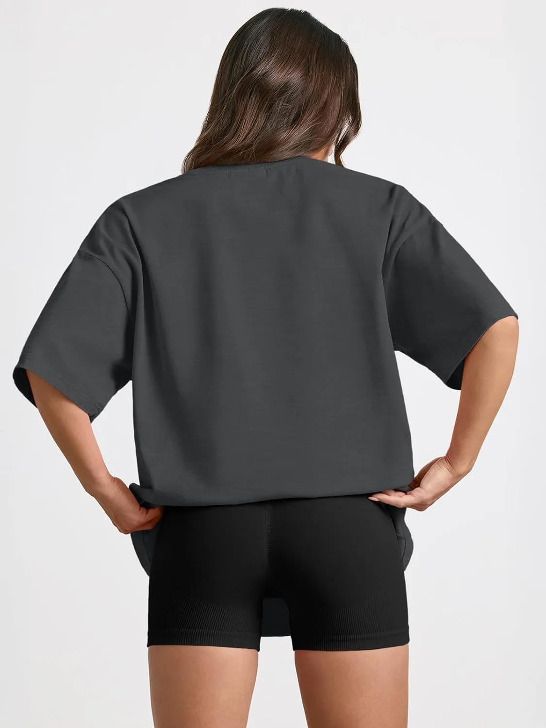 Trendy Queen Womens Oversized Summer T Shirts Fashion Workout Plus Size Tops Short Sleeve Beach Vacation Gym Clothes 2025