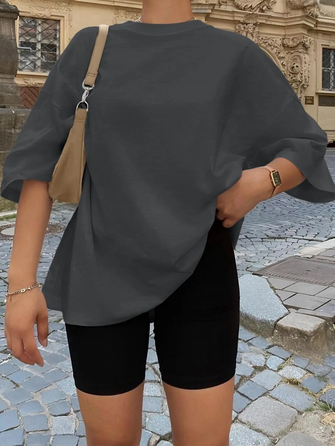 Trendy Queen Womens Oversized Summer T Shirts Fashion Workout Plus Size Tops Short Sleeve Beach Vacation Gym Clothes 2025