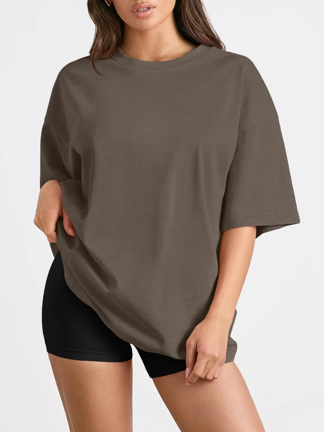 Trendy Queen Womens Oversized Summer T Shirts Fashion Workout Plus Size Tops Short Sleeve Beach Vacation Gym Clothes 2025