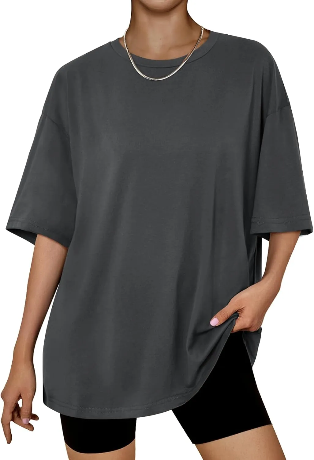 Trendy Queen Womens Oversized Summer T Shirts Fashion Workout Plus Size Tops Short Sleeve Beach Vacation Gym Clothes 2025