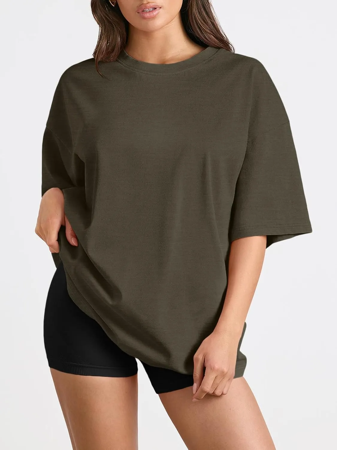 Trendy Queen Womens Oversized Summer T Shirts Fashion Workout Plus Size Tops Short Sleeve Beach Vacation Gym Clothes 2025