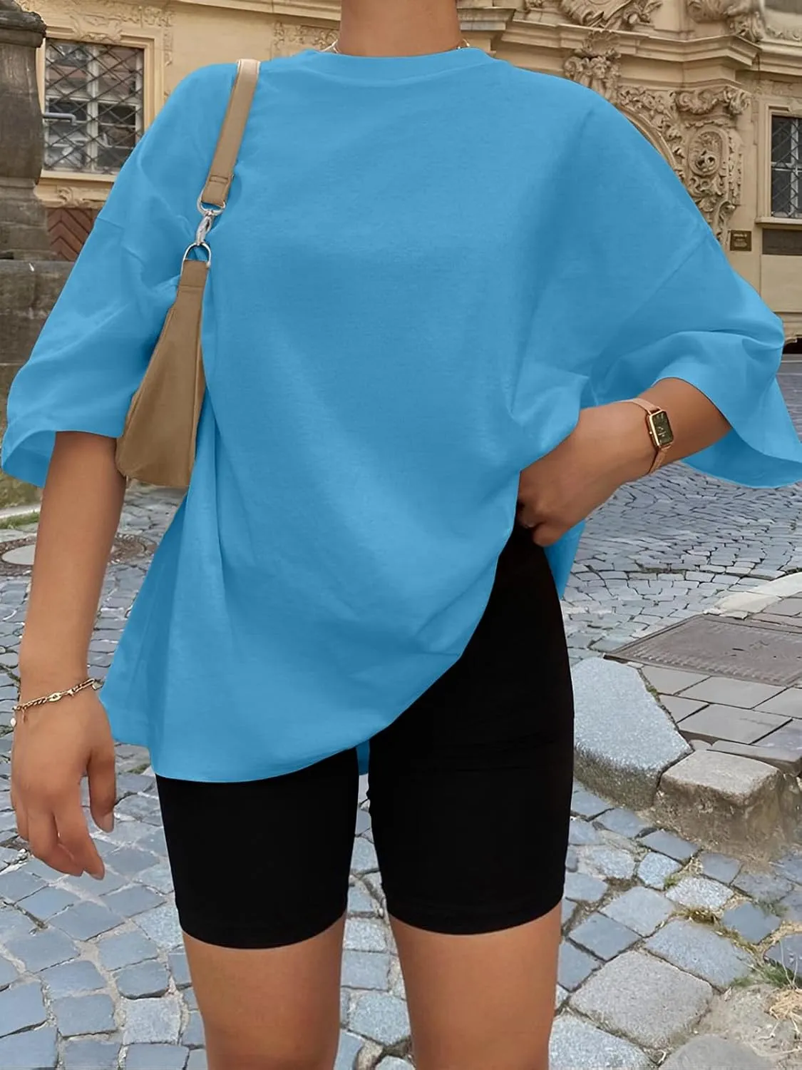 Trendy Queen Womens Oversized Summer T Shirts Fashion Workout Plus Size Tops Short Sleeve Beach Vacation Gym Clothes 2025