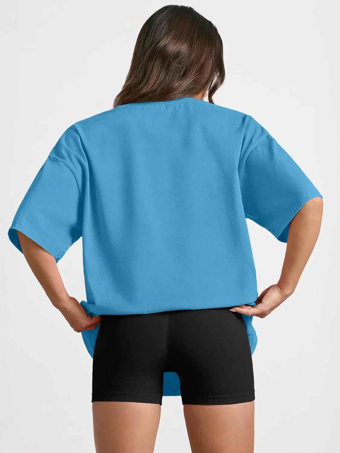 Trendy Queen Womens Oversized Summer T Shirts Fashion Workout Plus Size Tops Short Sleeve Beach Vacation Gym Clothes 2025
