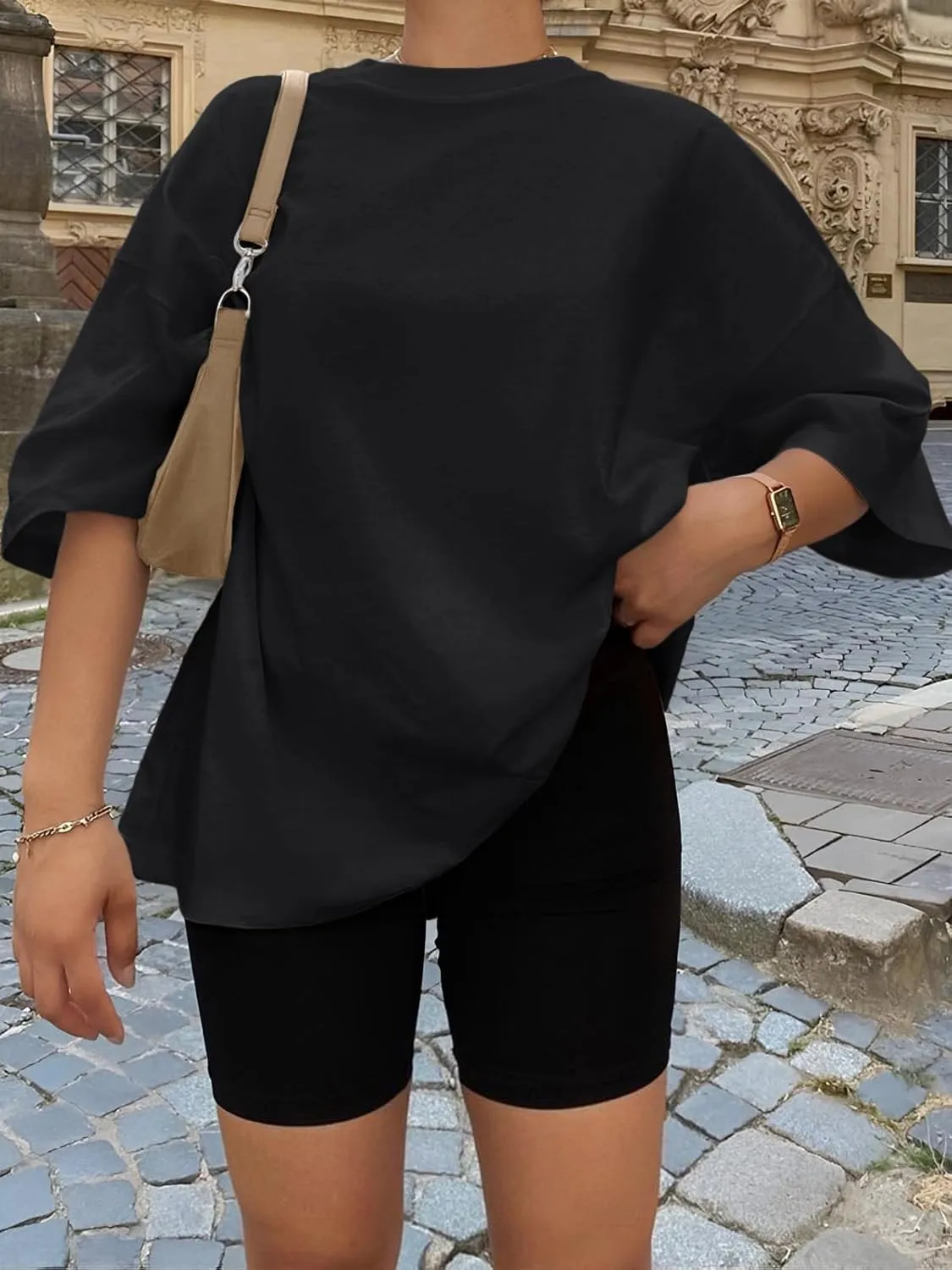 Trendy Queen Womens Oversized Summer T Shirts Fashion Workout Plus Size Tops Short Sleeve Beach Vacation Gym Clothes 2025