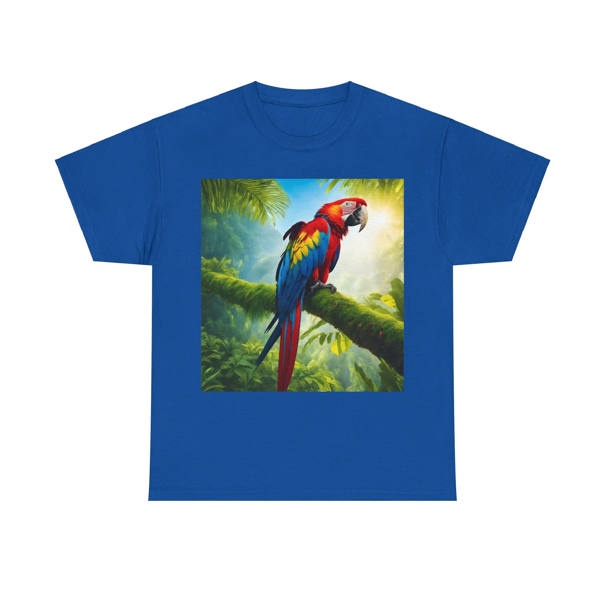 Tropical Vibes Unisex Heavy Cotton Tee | Colorful Parrot Design