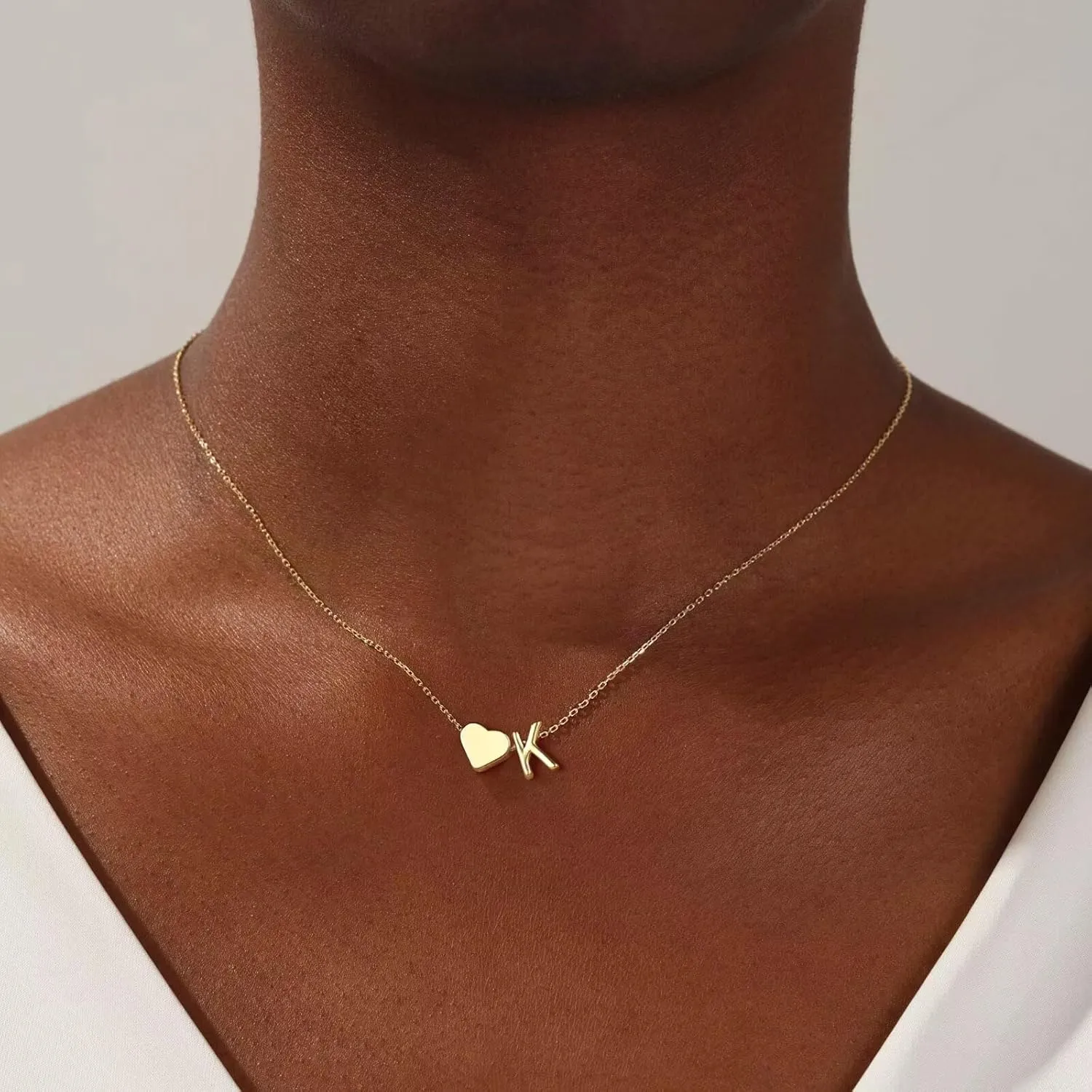 Turandoss Gold/Silver Heart Initial Necklace for Women Teen Girls - 18K Gold Plated Letter A-Z Pendant Necklace Dainty Heart Necklaces Tiny Initial Necklaces Birthday Gifts for Women Jewelry