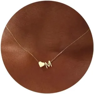 Turandoss Gold/Silver Heart Initial Necklace for Women Teen Girls - 18K Gold Plated Letter A-Z Pendant Necklace Dainty Heart Necklaces Tiny Initial Necklaces Birthday Gifts for Women Jewelry
