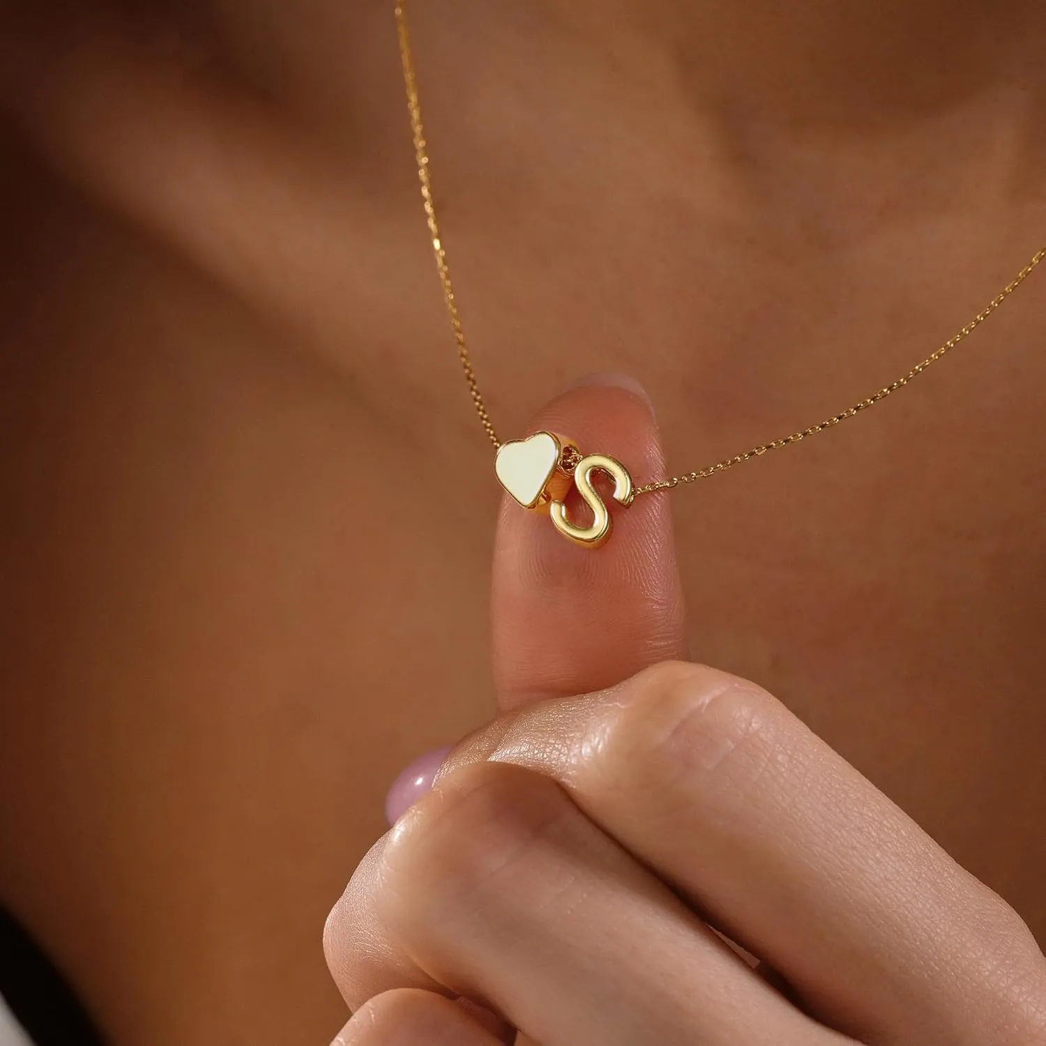 Turandoss Gold/Silver Heart Initial Necklace for Women Teen Girls - 18K Gold Plated Letter A-Z Pendant Necklace Dainty Heart Necklaces Tiny Initial Necklaces Birthday Gifts for Women Jewelry