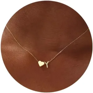 Turandoss Gold/Silver Heart Initial Necklace for Women Teen Girls - 18K Gold Plated Letter A-Z Pendant Necklace Dainty Heart Necklaces Tiny Initial Necklaces Birthday Gifts for Women Jewelry