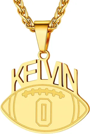 U7 Men Soccer/Football/Baseball Chain Stainless Steel 18K Gold Plated Cool Sport Pendant Running Shoe Necklaces, Baseball Cross Necklaces with 22 2" Chain Gift for Husband or Son