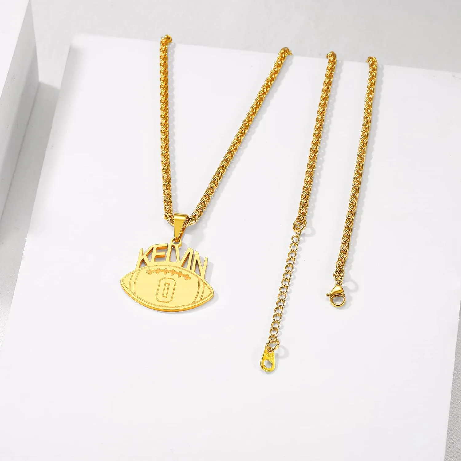 U7 Men Soccer/Football/Baseball Chain Stainless Steel 18K Gold Plated Cool Sport Pendant Running Shoe Necklaces, Baseball Cross Necklaces with 22 2" Chain Gift for Husband or Son