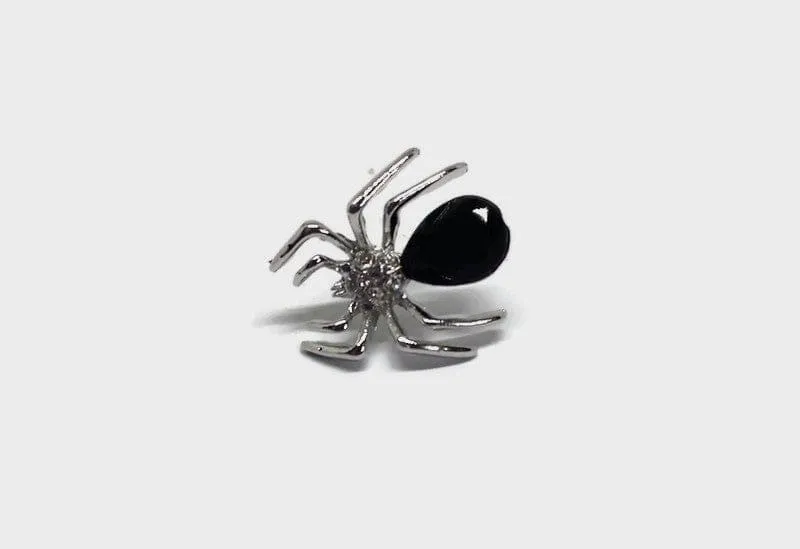Unique Spider Broach Pearl Metal Spider Pins with Rhinestones Halloween Pins