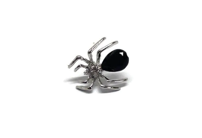 Unique Spider Broach Pearl Metal Spider Pins with Rhinestones Halloween Pins