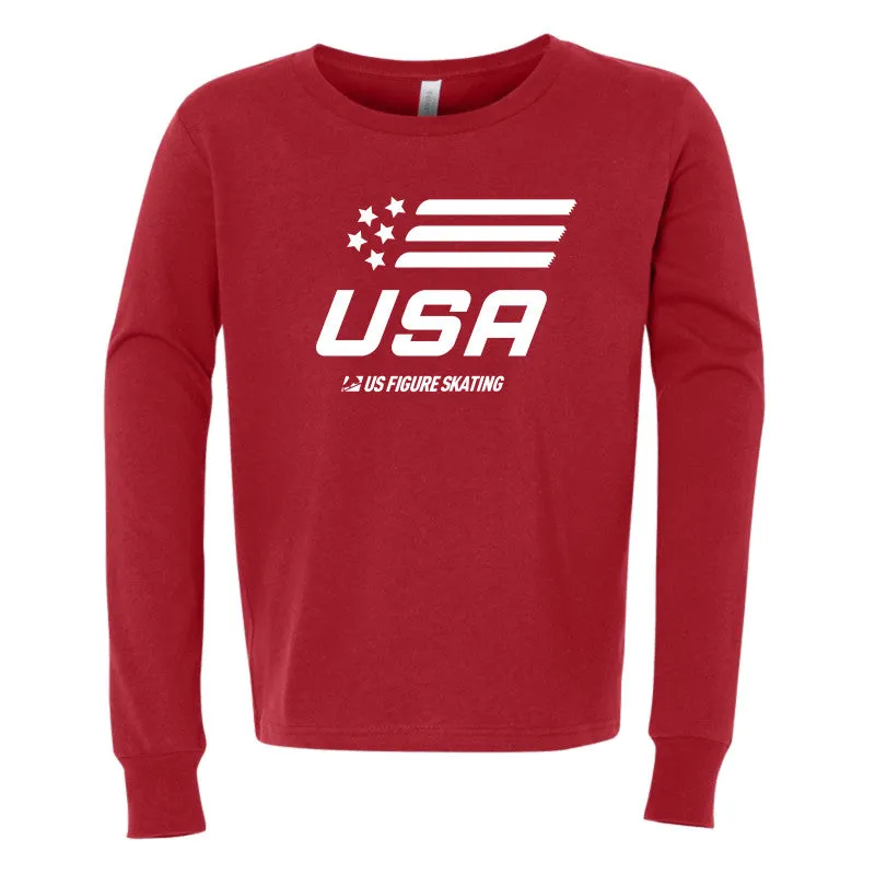 USA Stars & Blades, Youth Jersey Long Sleeve Tee