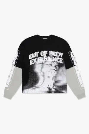 VALABASAS "CASCADA" BLACK DOUBLE LAYERED L/S