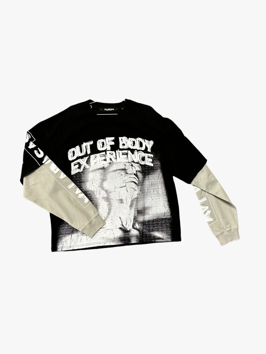 VALABASAS "CASCADA" BLACK DOUBLE LAYERED L/S