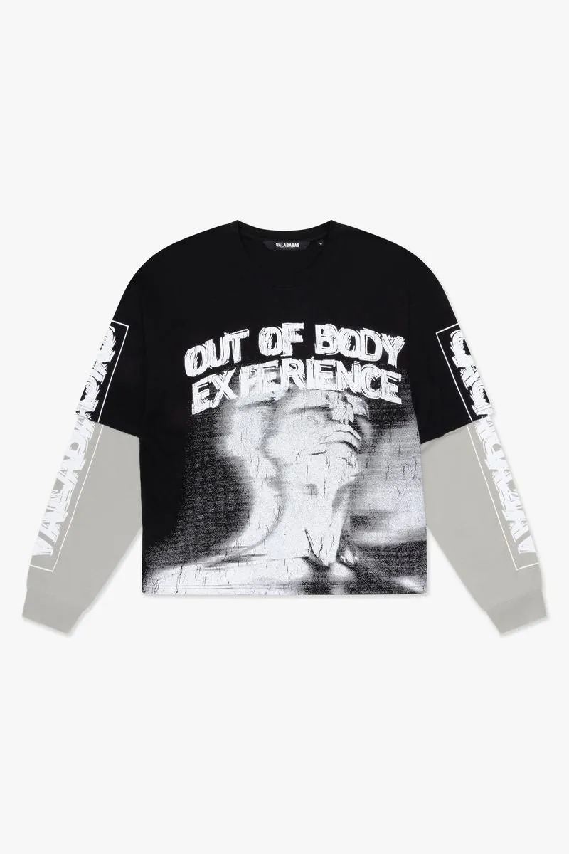 VALABASAS "CASCADA" BLACK DOUBLE LAYERED L/S