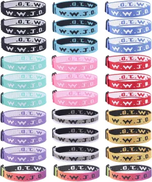 WAINIS 30 PCS WWJD Webbing Bracelets What Wound Jesus Do Bracelet Inspirational Christian Bracelets for Women Men Adjustable Religious Woven WWJD Wristbands for Fundraisers