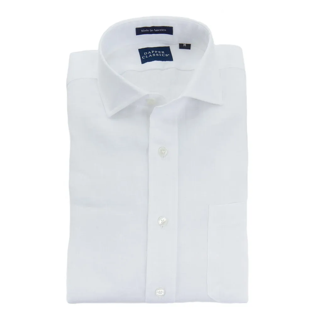 White Linen Shirt Trim Fit